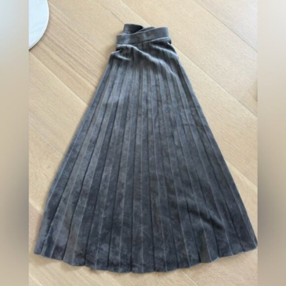 D.Exterior Velvet Pleated Skirt XS Italian Designer Made in Italy